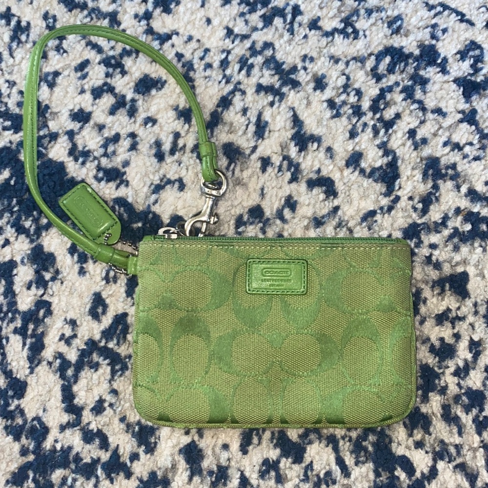 Green coach wristlet